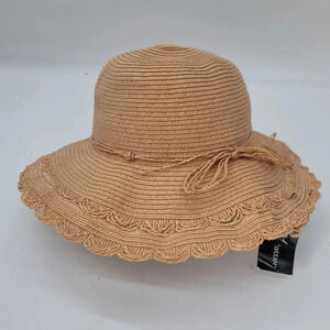 NWT Madd Hatter Women's Natural Beige Paper Wide Brim Hat OS